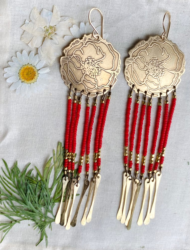 Image of Poppy Earrings Red