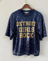 Image 4 of Sequin Jersey Cropped Shirt (Variety of Colors) One Size Fits Most Ships within 10 b. days
