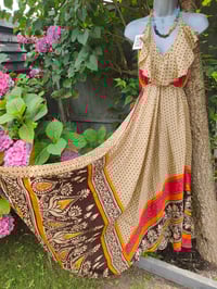 Image 1 of Bianca Frill maxi dress Red Brown