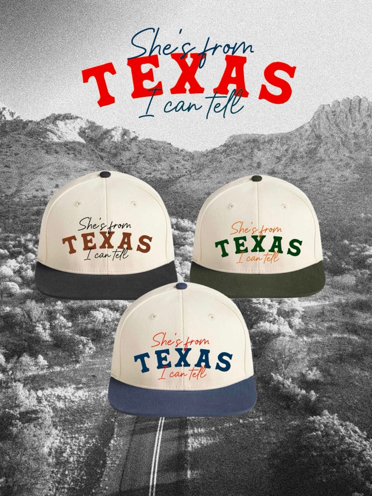 Image of She’s from Texas contrast cap 