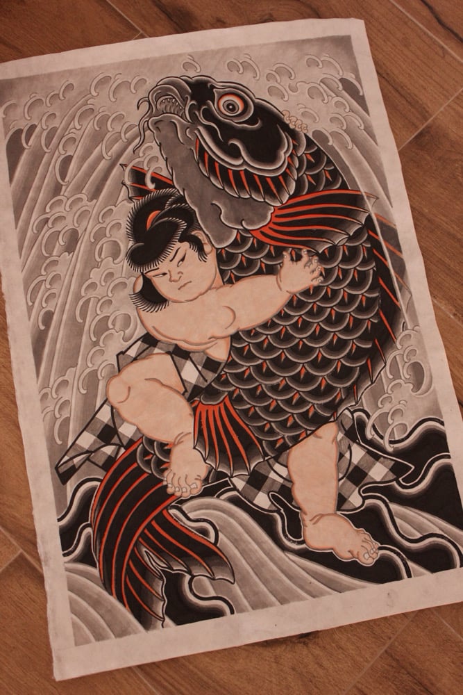 Kintaro and koi
