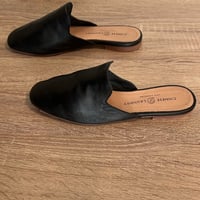 Image 4 of CHINESE LAUNDRY Black Genuine Leather Slip-On slide Sandals