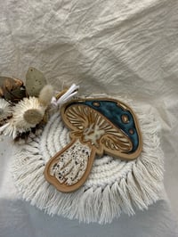 Mushroom incense holder-blue