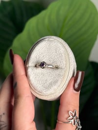 Image 2 of .925 SS AMETHYST FLOWER RING ADJUSTABLE SIZES 5-12