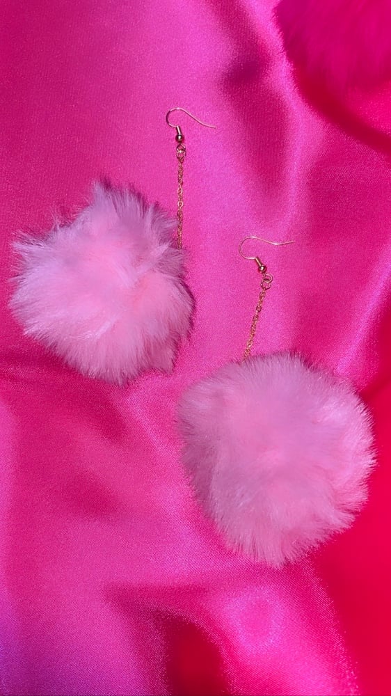 Image of Pink Puffy aka Puff Mama Earrings 