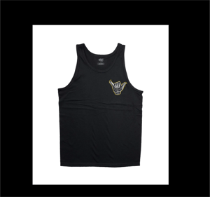 Image of Calligrafitti  Shaka Tank Top outlined  yellow