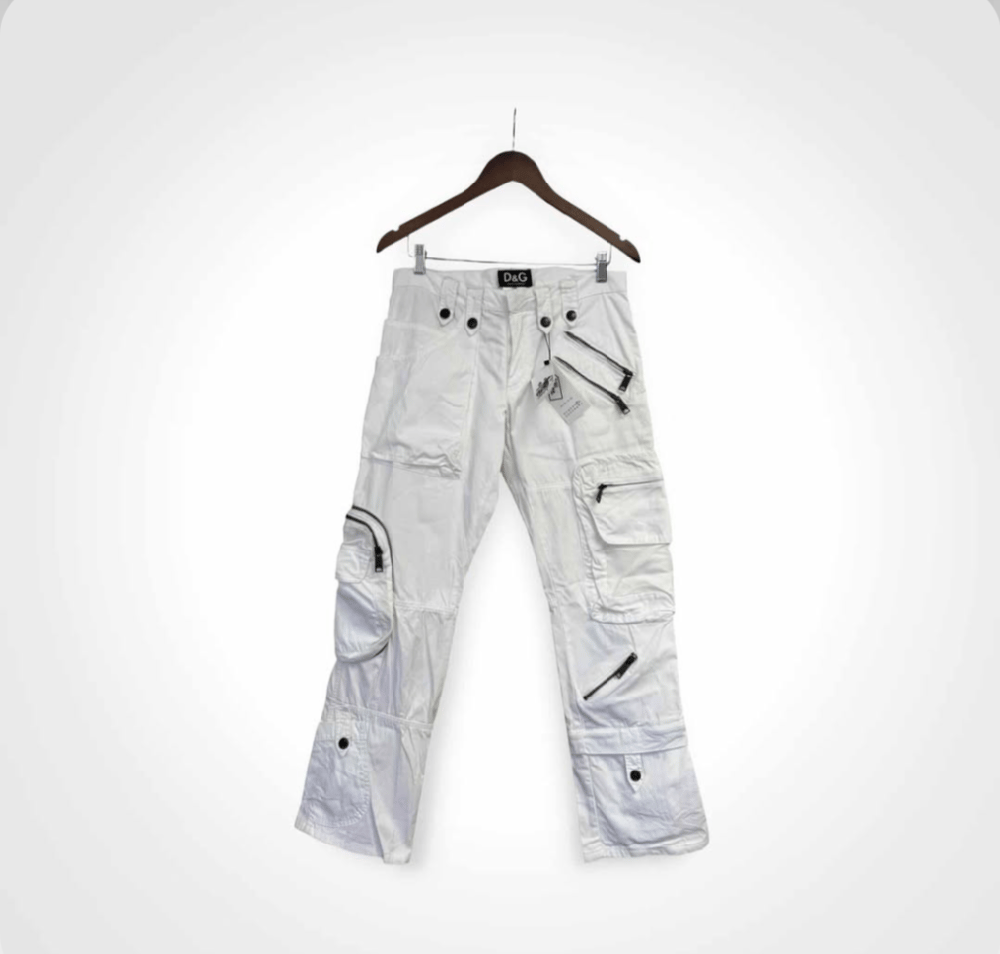 Image of FW07 Dolce & Gabbana White Multi Pocket Cargos