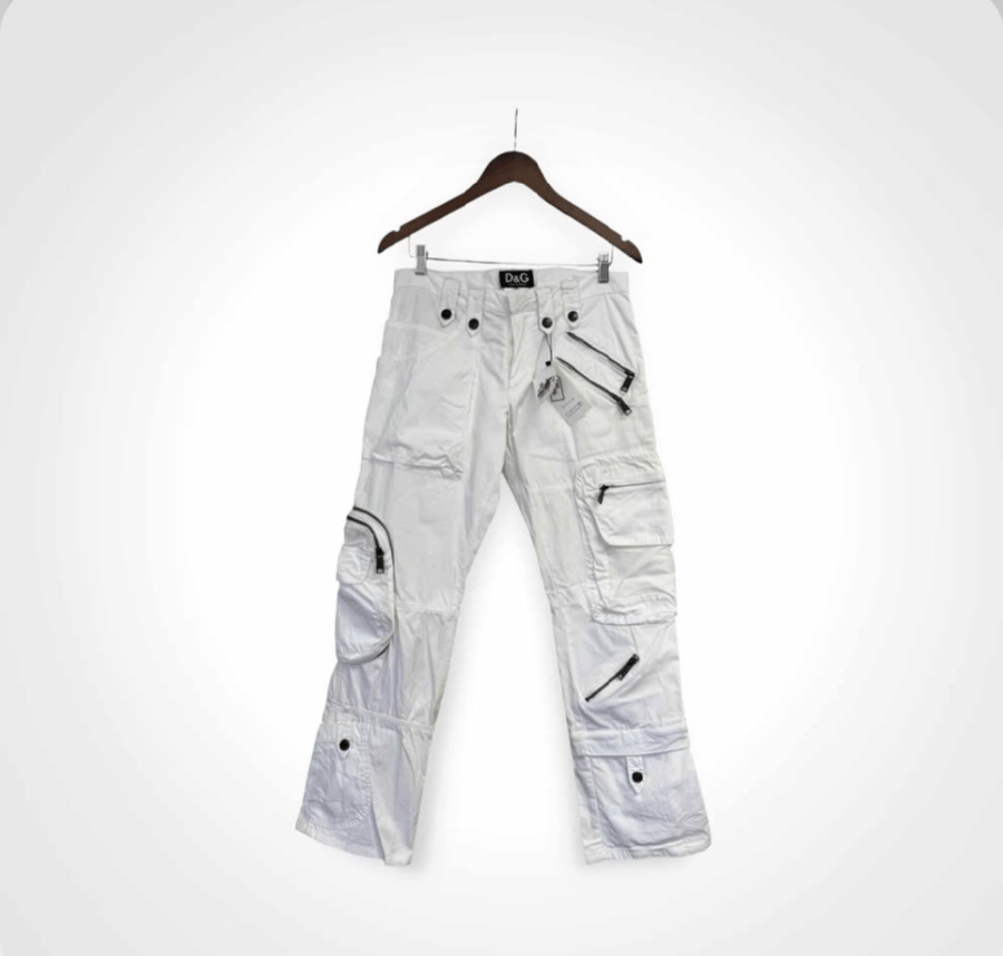 Image of FW07 Dolce & Gabbana White Multi Pocket Cargos