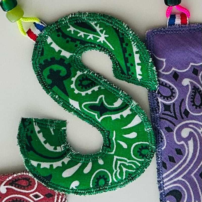 Image of Bandana letter tag