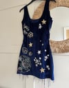 Celestial tassel Navy Velvet Dress 