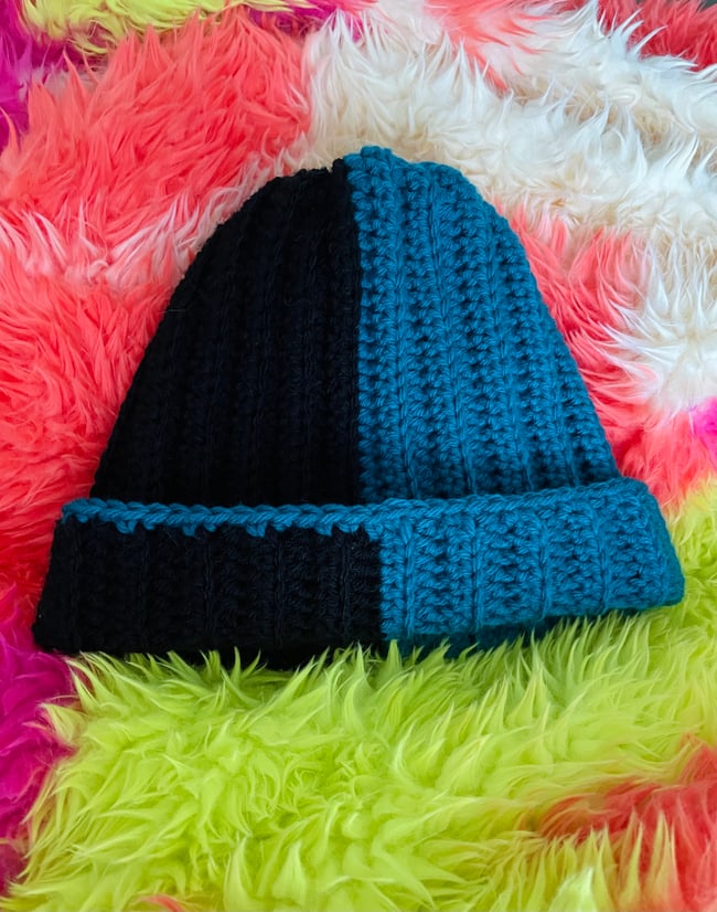 Teal Split Beanie