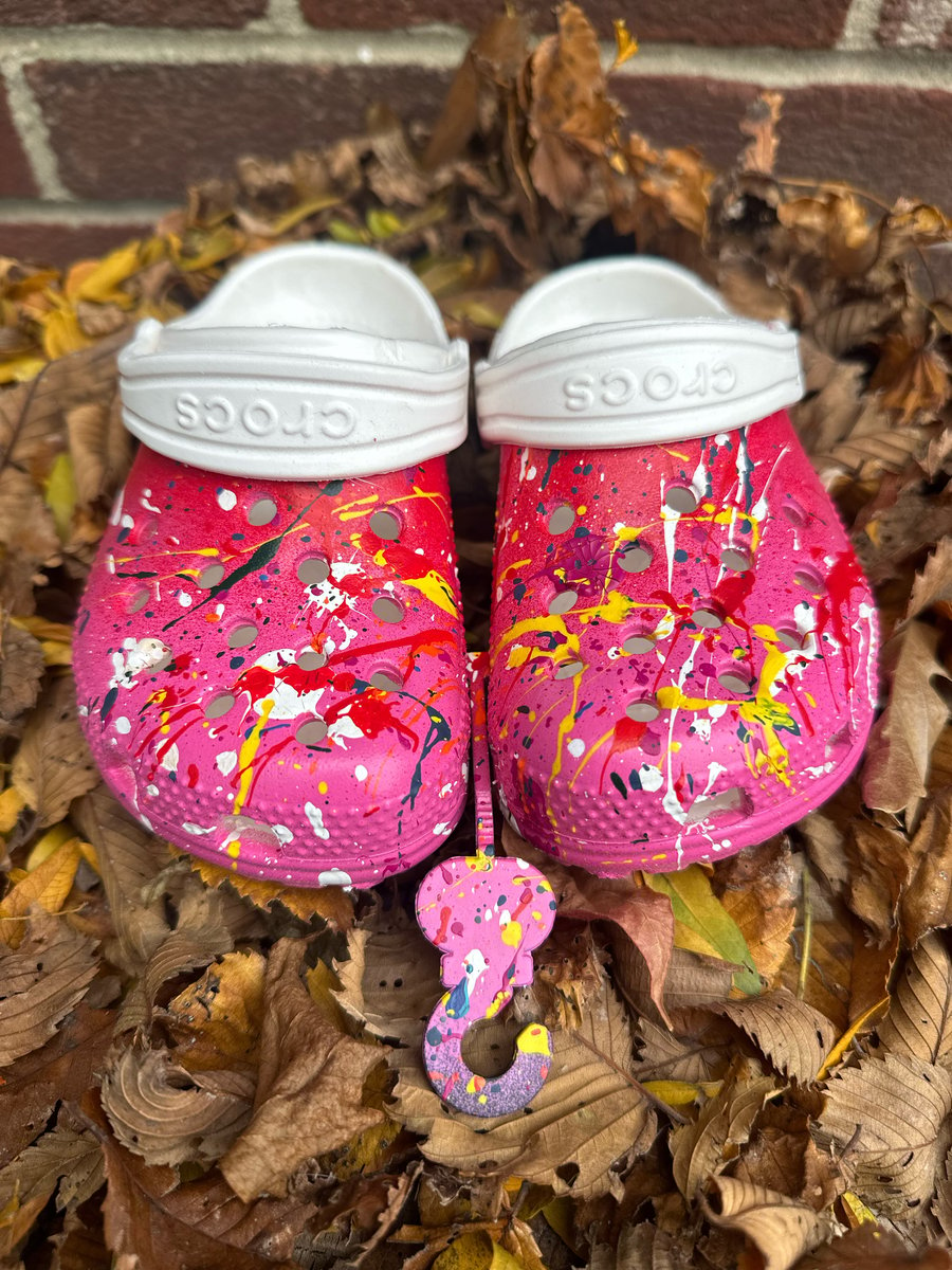 Image of Custom Painted Pink Crocs by Phillip Simpson