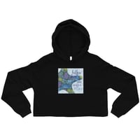 Image 2 of Crop Hoodie with Ocean Motif