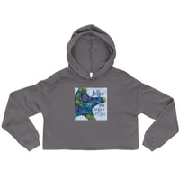 Image 1 of Crop Hoodie with Ocean Motif