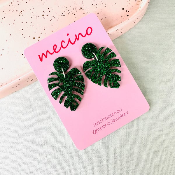 Image of Monstera Drops - Sparkly Green