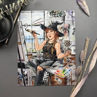 Image 3 of Painter Witch Signed Watercolor Print
