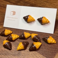 Image 1 of Chocolate Dipped Croissant - Stud Earrings