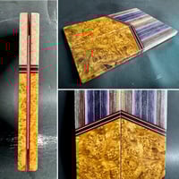 Image 1 of G-carta & Amboyna Burl Segmented Knife Scales