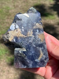 Image 16 of Blue, Green, Purple Fluorite With Pyrite Inclusions Polished Tower #2829