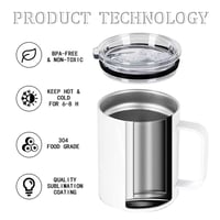 Image 10 of 12OZ Sublimation Thermos Cup Stainless Steel Coffee Mug With Lid Double Wall Vacuum Flask With Handl