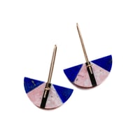 Image 2 of Lapis, Rhodonite & Basalt Earrings