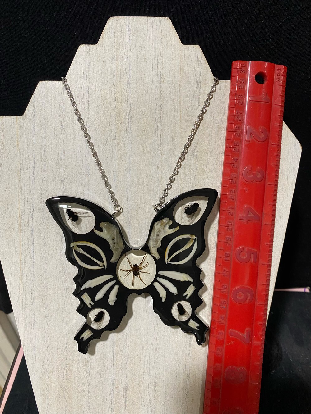 Predator and Prey Butterfly Bone Pendant 