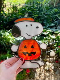 Image 2 of Stained Glass Pumpkin Snoopy