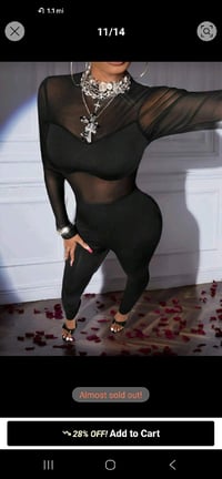 Image 2 of Black Half Leg Jumper 