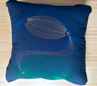 Image 1 of Sashiko fabric pattern with Electric Field lines design 50x50cm