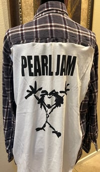 Vintage Black/White/Gray Flannel Shirt Pearl Jam