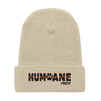 Image 2 of Humane thin orange line Waffle beanie