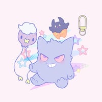 Image 3 of Gengar and Eevee Keychain/Sticker