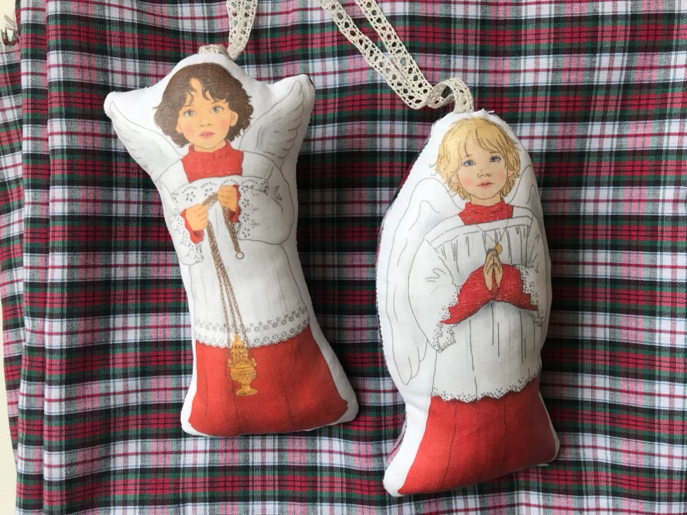 Image of Décoration de sapin / Figurine ange servant d’autel 