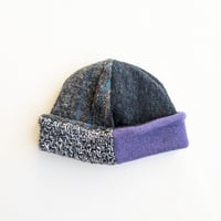 Image 1 of Upcycled Reversible Beanie navy x gray 
