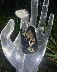 Image 3 of Engraved Dragon Wing dog tag necklace 