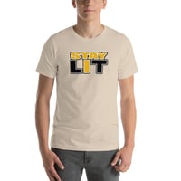 Image 1 of STAY LIT GOLD/BLACK Short-Sleeve Unisex T-Shirt