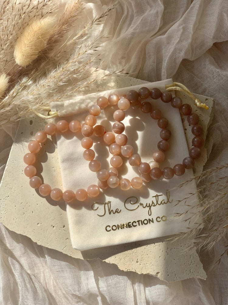 Image of Peach Moonstone Bracelets 