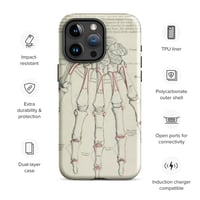 Image 1 of Antique Bookpage Detailed Anatomical Illustration Human Hand Tough Case for iPhone®