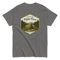 Image 11 of Unisex classic tee, Lost in the Right Place T-Shirt | Camping Explore Outdoor Graphic Tee