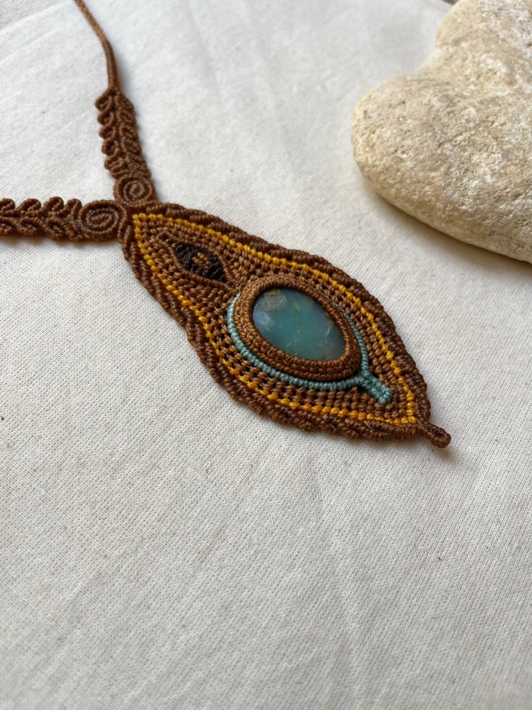 Image of Macrame necklace with andean opal