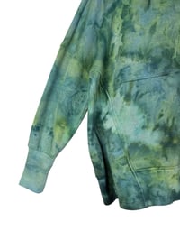 Image 3 of S/M Pocket Hoodie Pullover in Verdant Watercolor Ice Dye