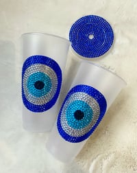 Image 2 of Rhinestoned Evil Eye Cold Cup