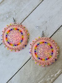 Image 1 of Peach Rainbow earrings 