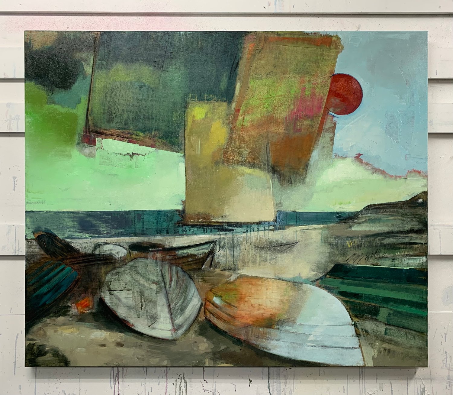 Image of Painting / maleri / "Vilde drømme I" / 100x120 cm