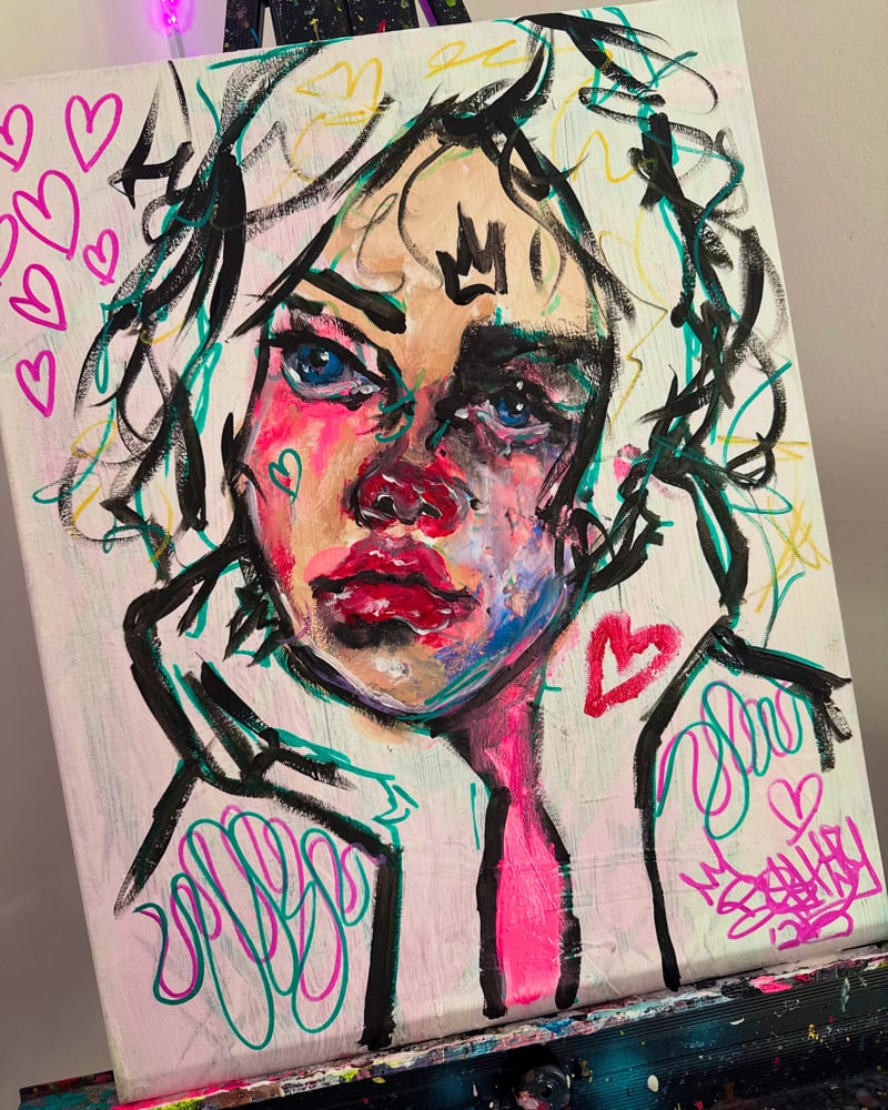 Image of Strawberry Ice Cream Original Painting