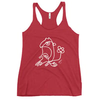 Image 3 of Women's Racerback Bird and Flower (White Line)