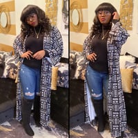 Mixed print long cardigan *go down a size 