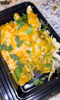 Small Green Chili Chicken Enchiladas Plate