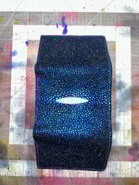 Image 4 of Blue Stingray Leather Trifold w/ Pearl