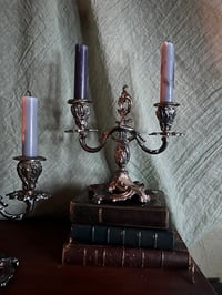 Image 7 of Magnifique paire de chandeliers en bronze plaqué argent, style rocaille, fin XIXème siècle